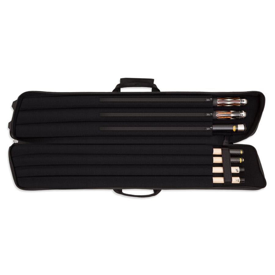 PiKu 3x4 Pool Stick Case Billiard Case Pool Cue Case Carry Case (3 Butts+4  Shafts) Black